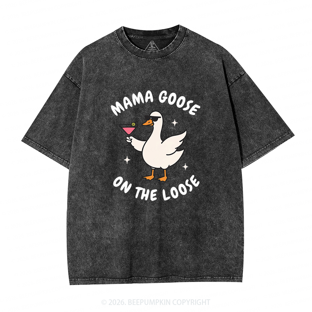 Mama Goose On the Loose Adult Washed T-Shirts