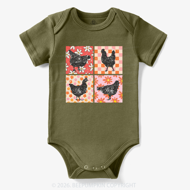 Chickens Farm Animals  Bodysuit