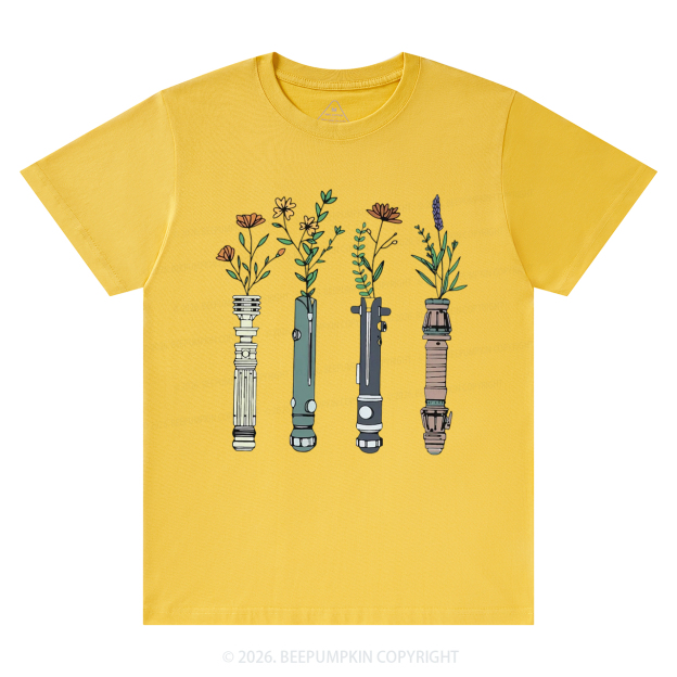 Floral Lightsaber Galaxy T-Shirts