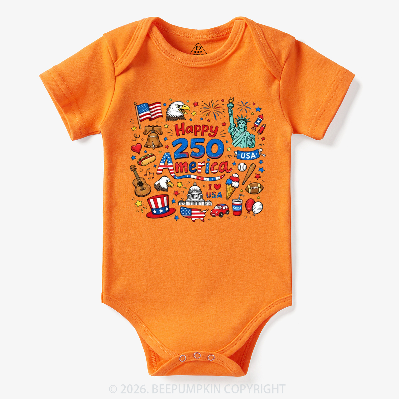 Happy 250 America Bodysuit
