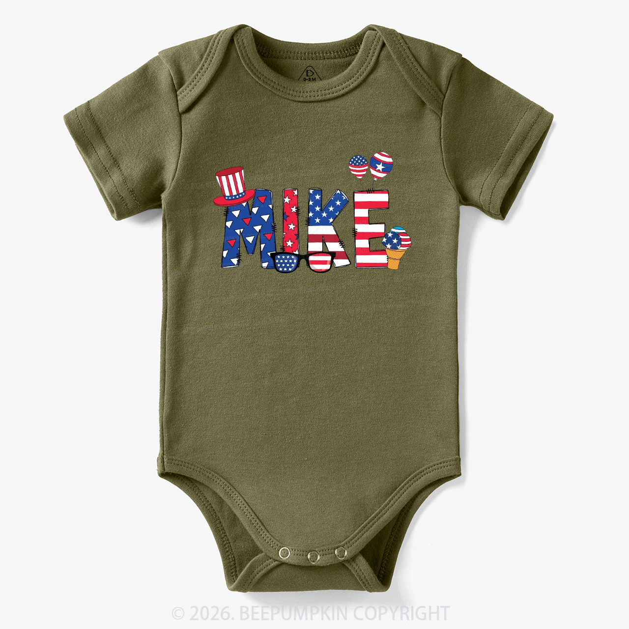 Personalized 4th Of July USA Patriotic Bodysuit