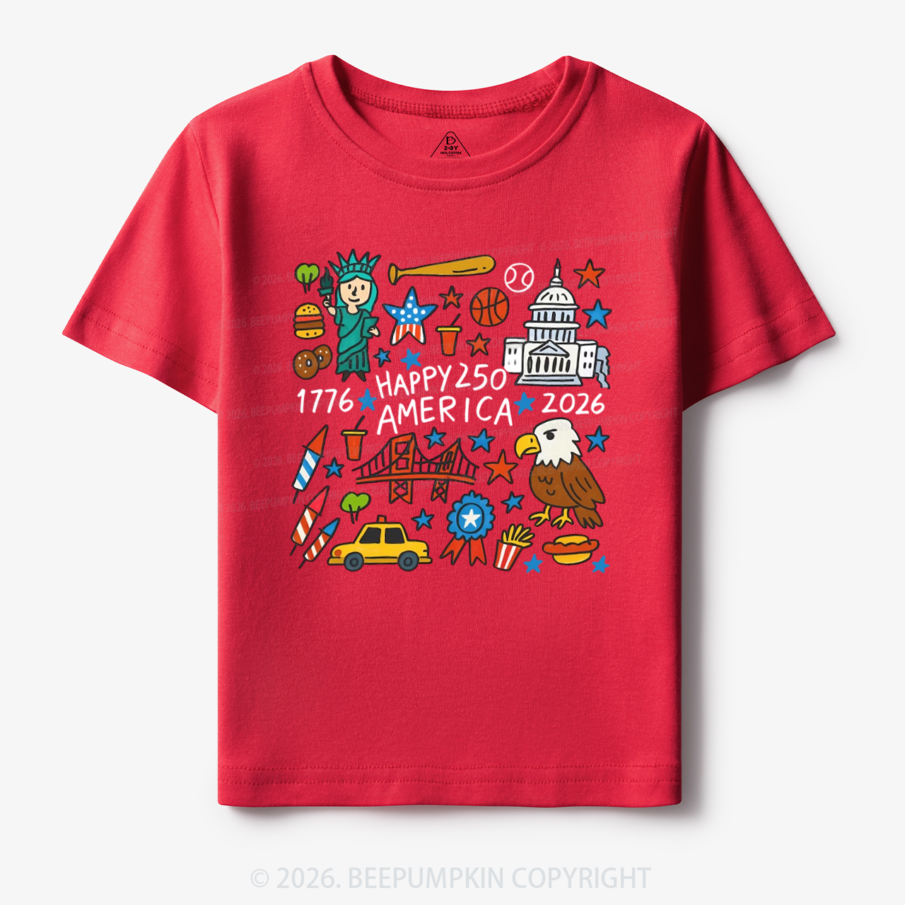 Happy 250 America 1776-2026 Toddler&Kid's Tees