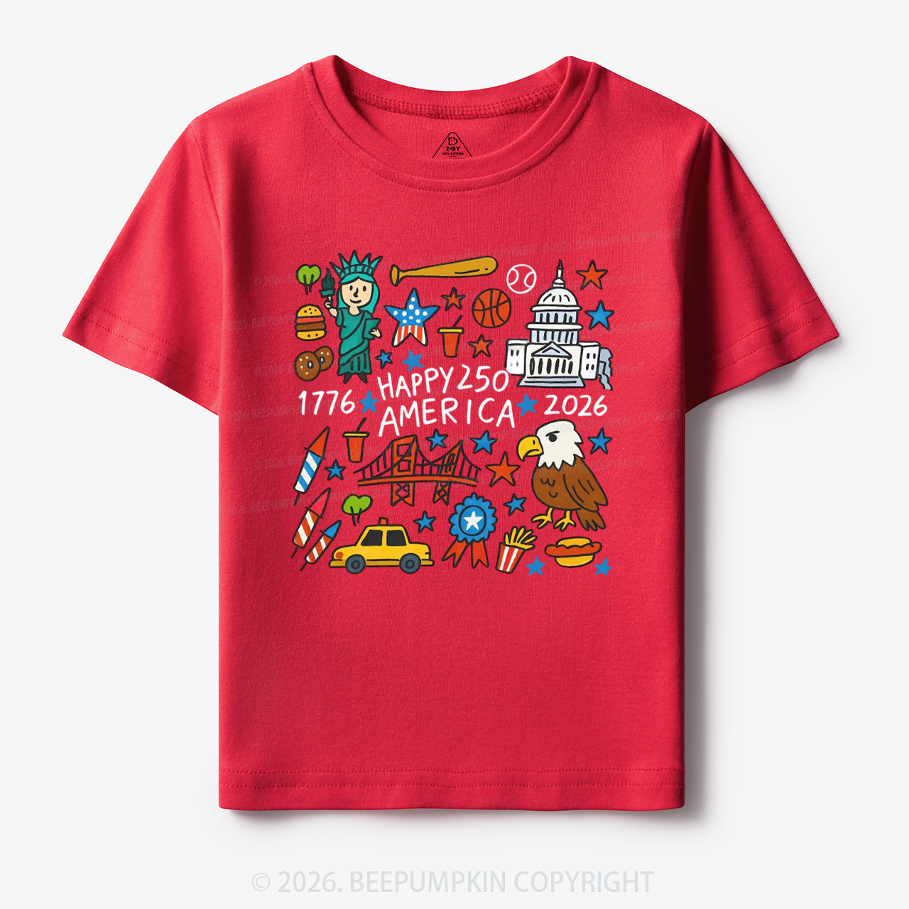 Happy 250 America 1776-2026 Toddler&Kid's Tees