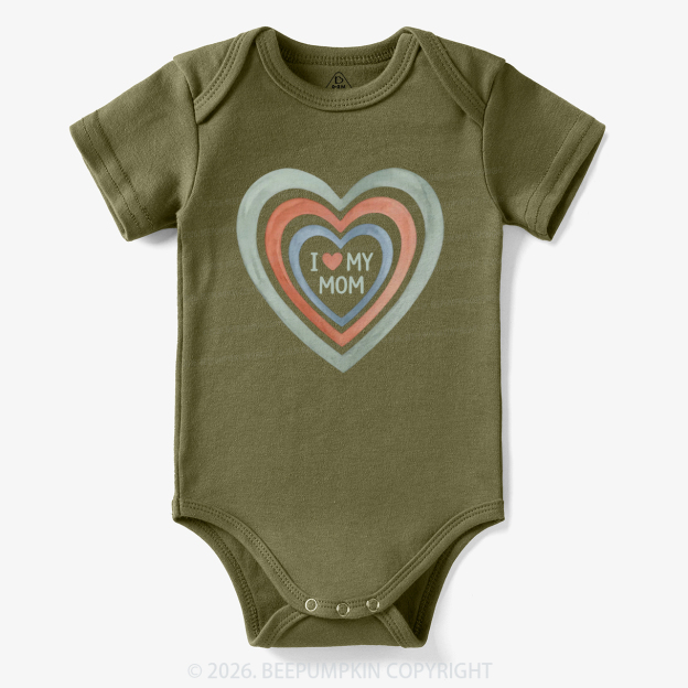 I Love My Mom Cute Mother's Day Bodysuit