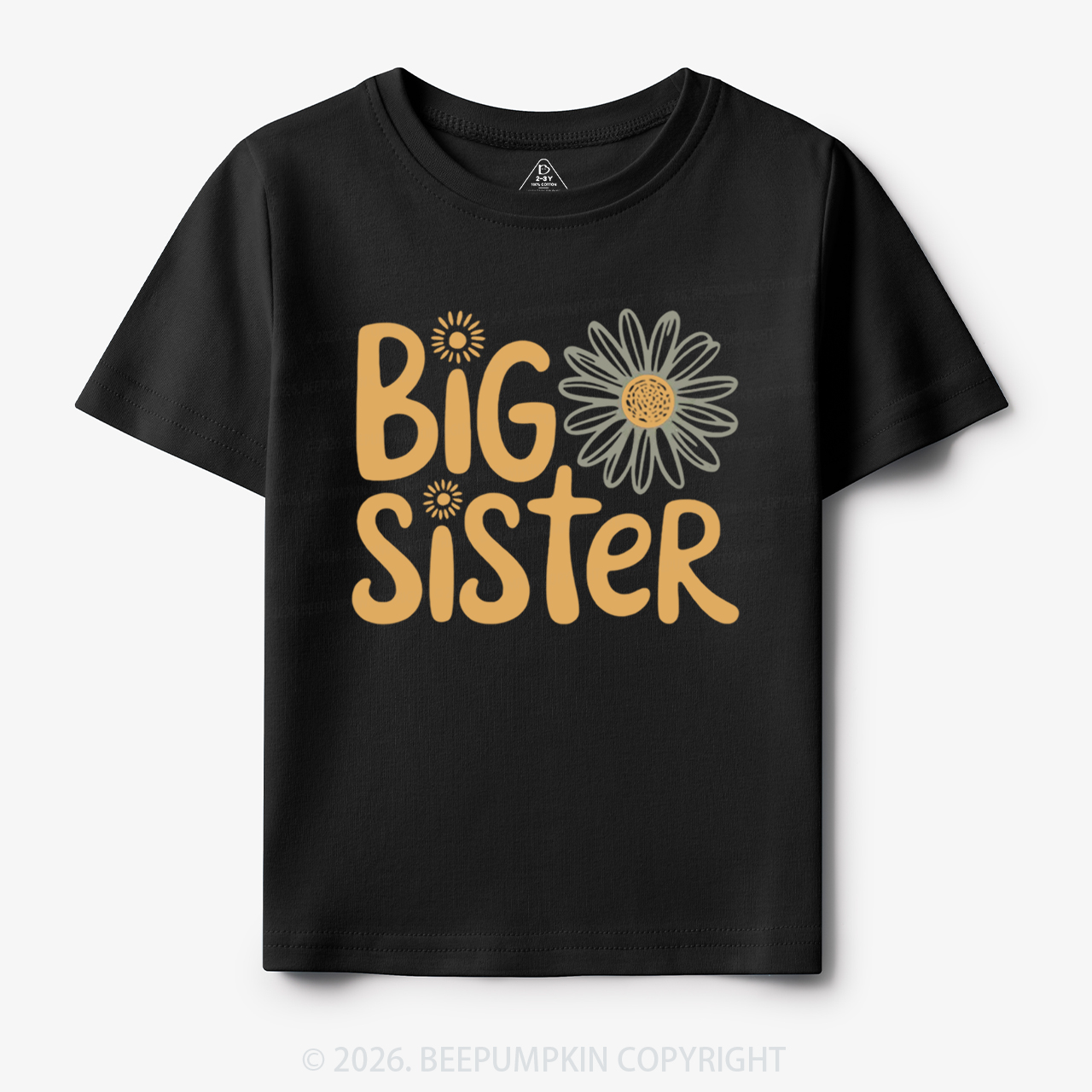 Big Sister Daisy Boho Flower Toddler&Kid's Tees