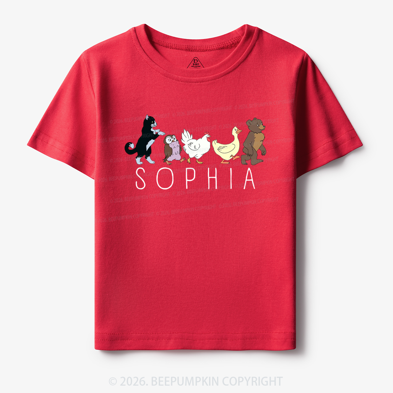 Personalized Cute Animal Friends Toddler&Kid's Tees