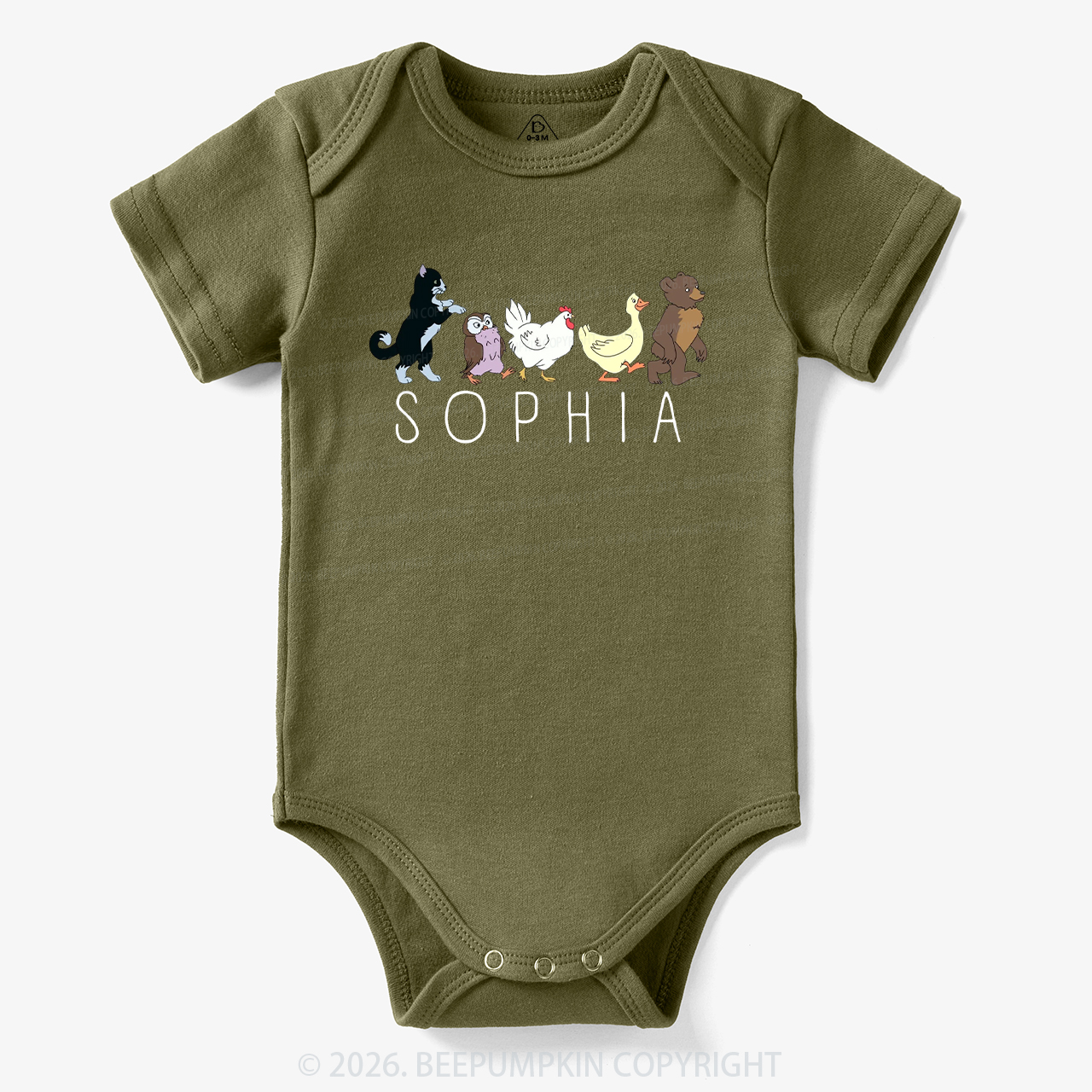 Personalized Cute Animal Friends Bodysuit