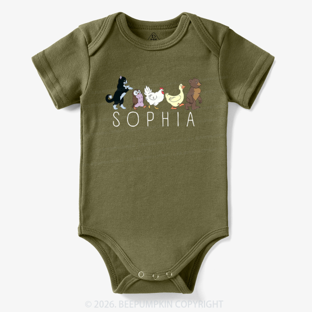 Personalized Cute Animal Friends Bodysuit