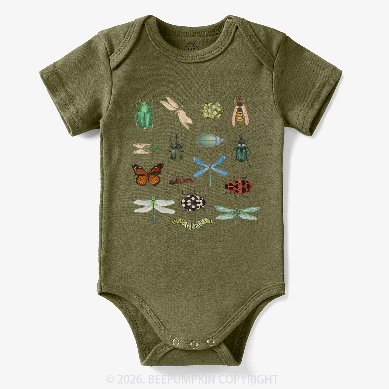 Retro Bugs Boho Natural Bodysuit
