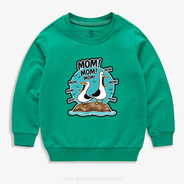 Funny Seagull MOM Kid's Sweatshirt