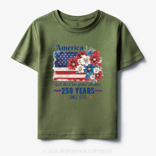America 250 Years Flag Floral Toddler&Kid's Tees