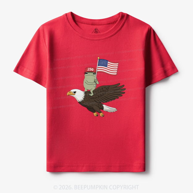 Americas 250th Birthday Funny Frog Toddler&Kid's Tees