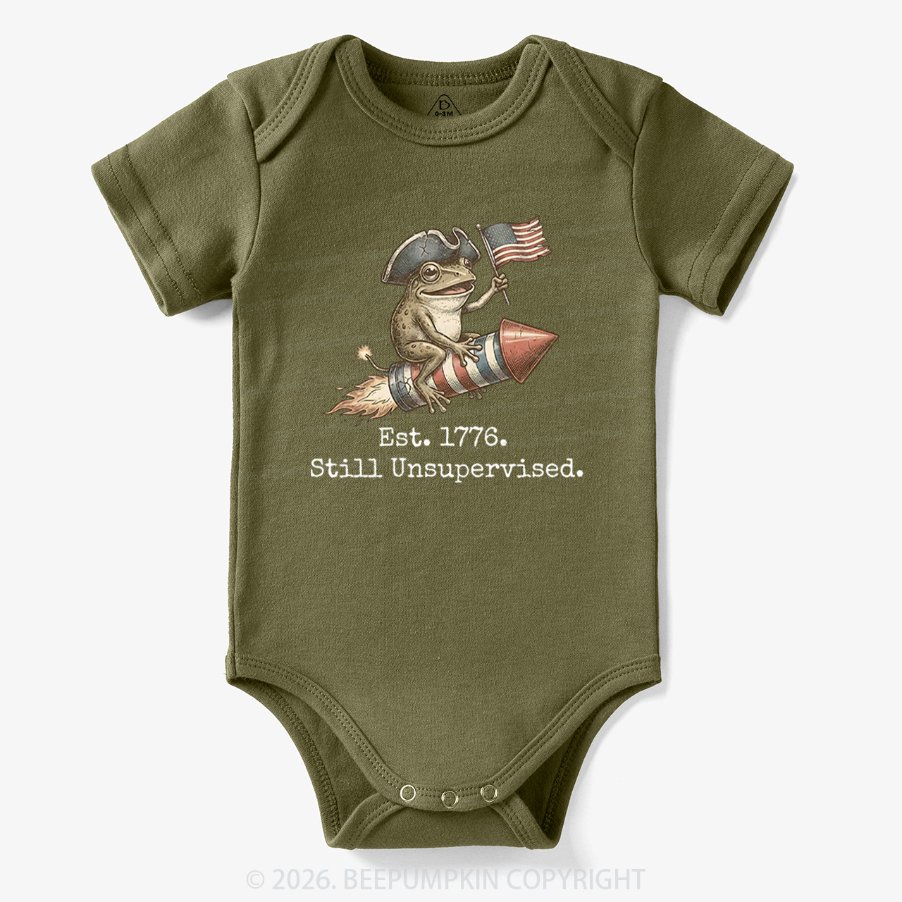 Est 1776 Funny Frog  American 250th Anniversary Bodysuit