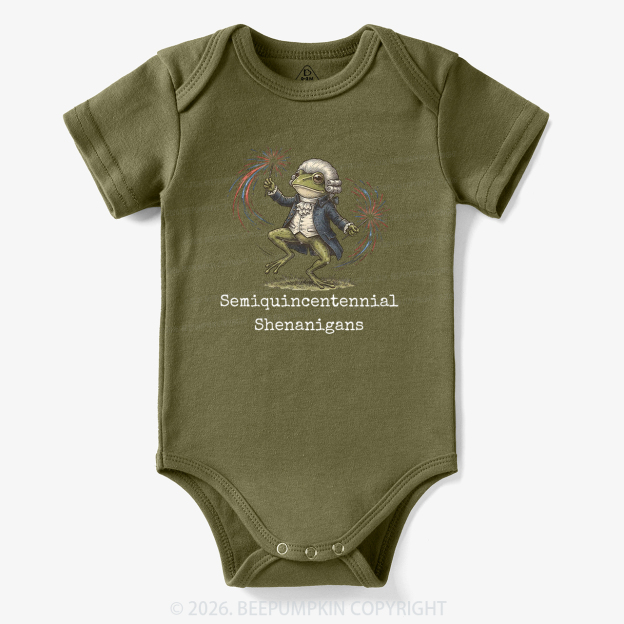 American 250th Anniversary Funny Frog Retro Bodysuit