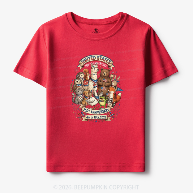 USA 250th Anniversary 4th of July Toddler&Kid's Tees