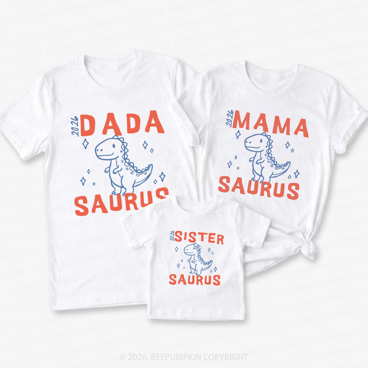 Funny Family Saurus Family Matching Shirts