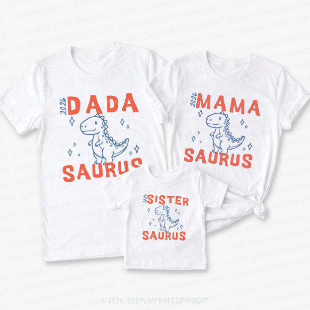 Funny Family Saurus Family Matching Shirts
