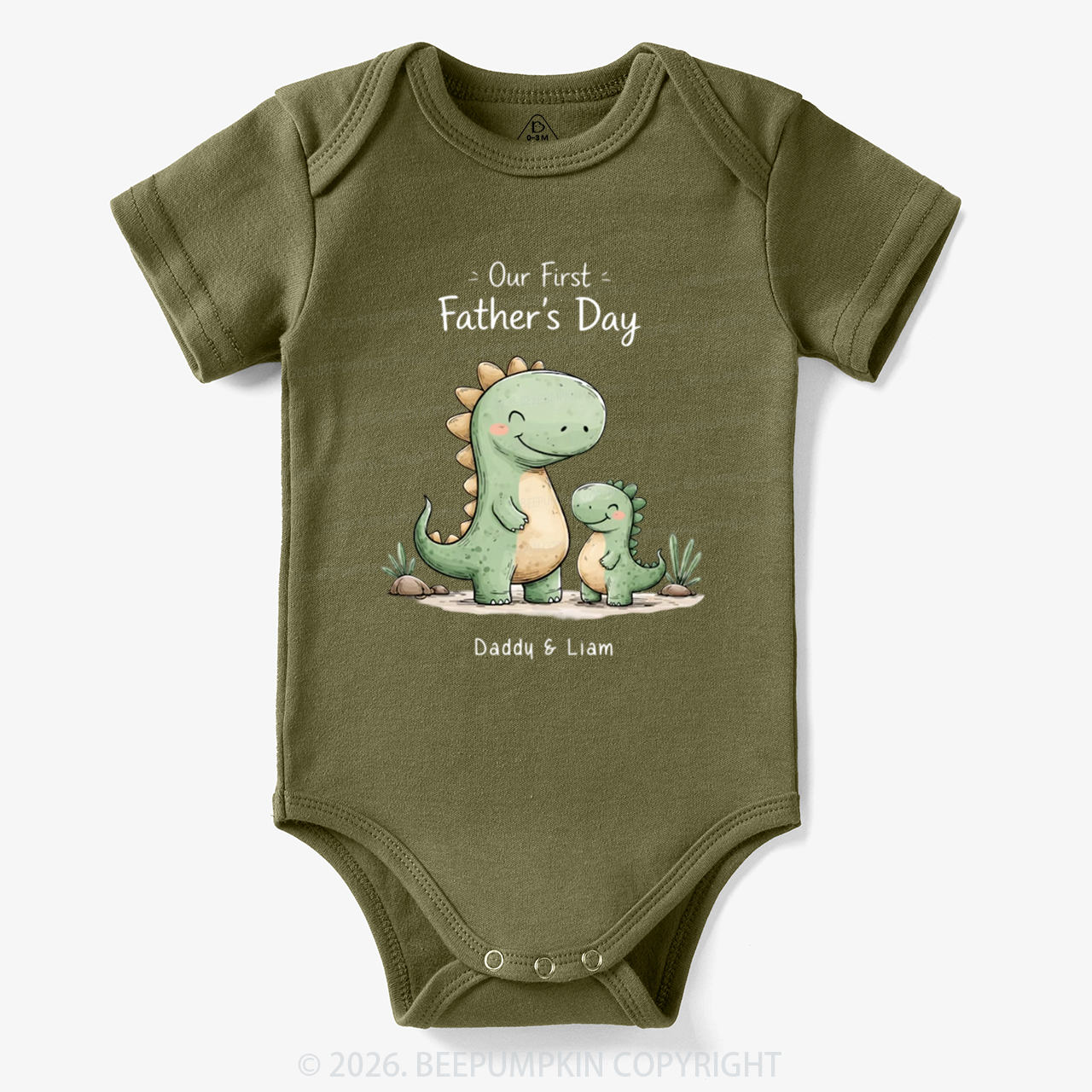Personalized First Father's Day Dinosaur Bodysuit