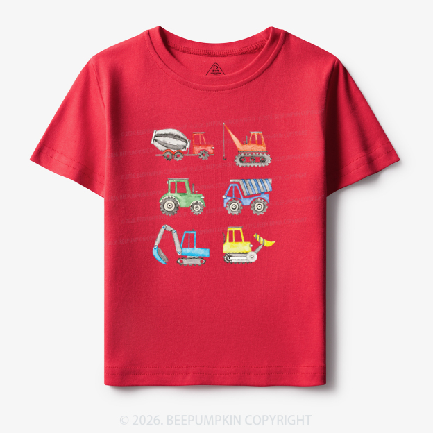 Truck Construction Excavator Toddler&Kid's Tees