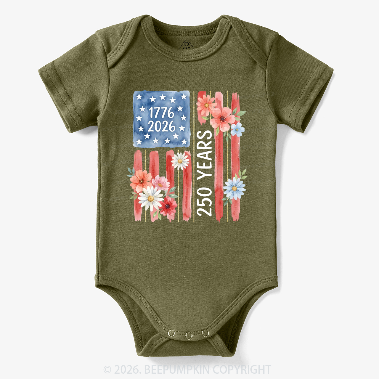 United States of America 250th Patriotic Flag Bodysuit