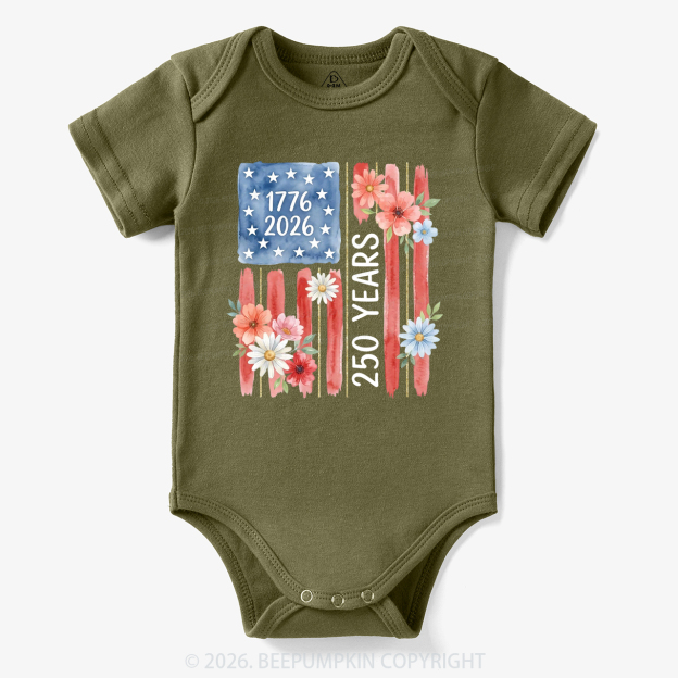 United States of America 250th Patriotic Flag Bodysuit
