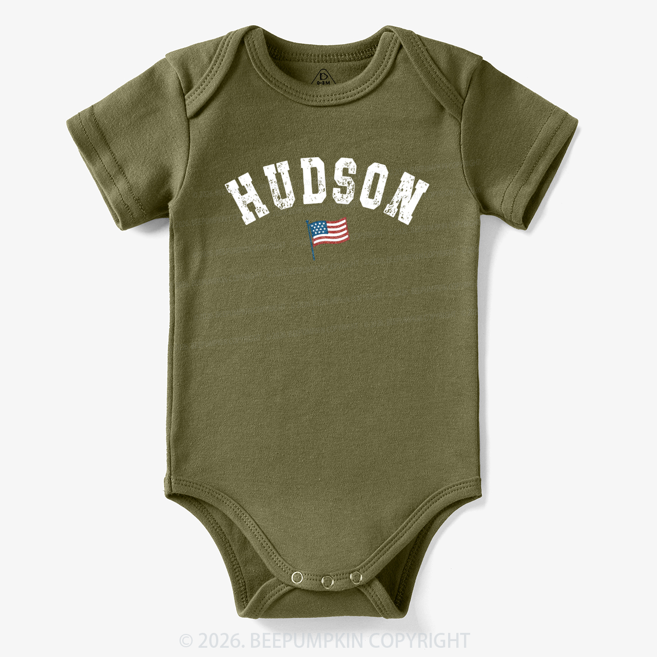 Personalized USA Flag with Name Bodysuit