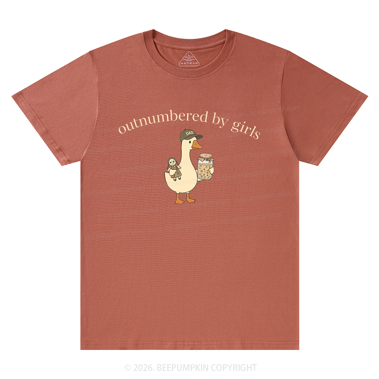Outnumbered By Girls Dad Goose T-Shirts