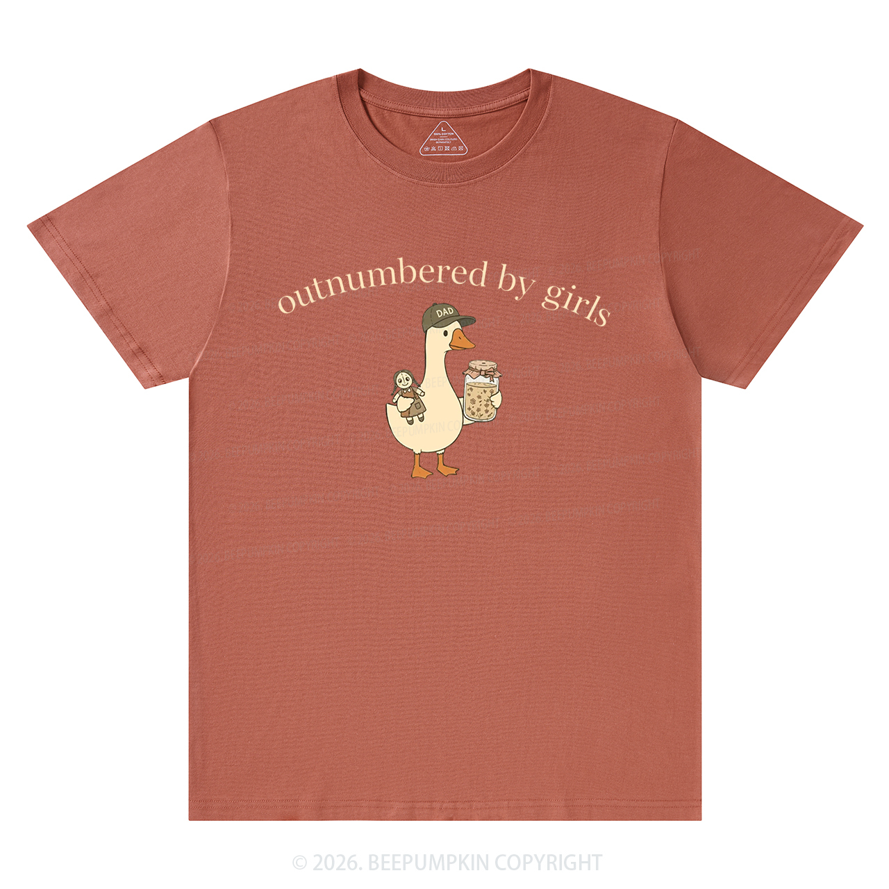 Outnumbered By Girls Dad Goose T-Shirts