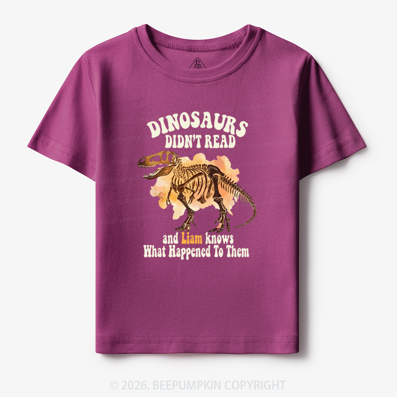 Personalized Dinosaur Skeleton Didn't Read Toddler&Kid's Tees