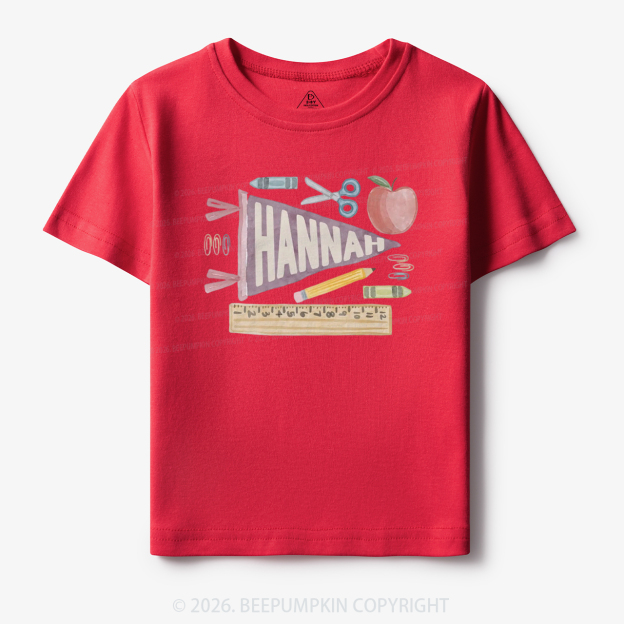 Personalized Name Pennant Back to School Toddler&Kid's Tees