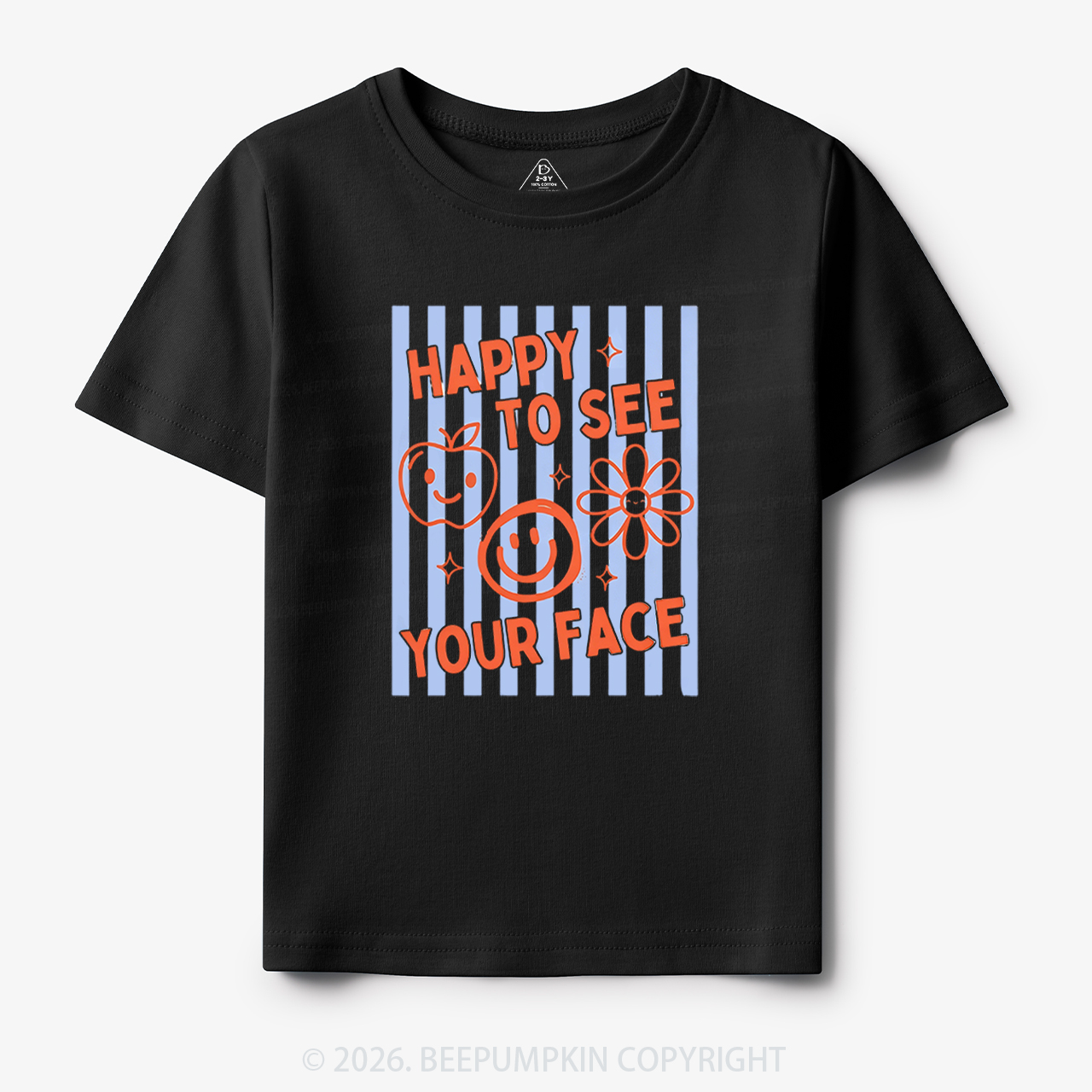 Happy To See Your Face Retro Stripe Toddler&Kid's Tees
