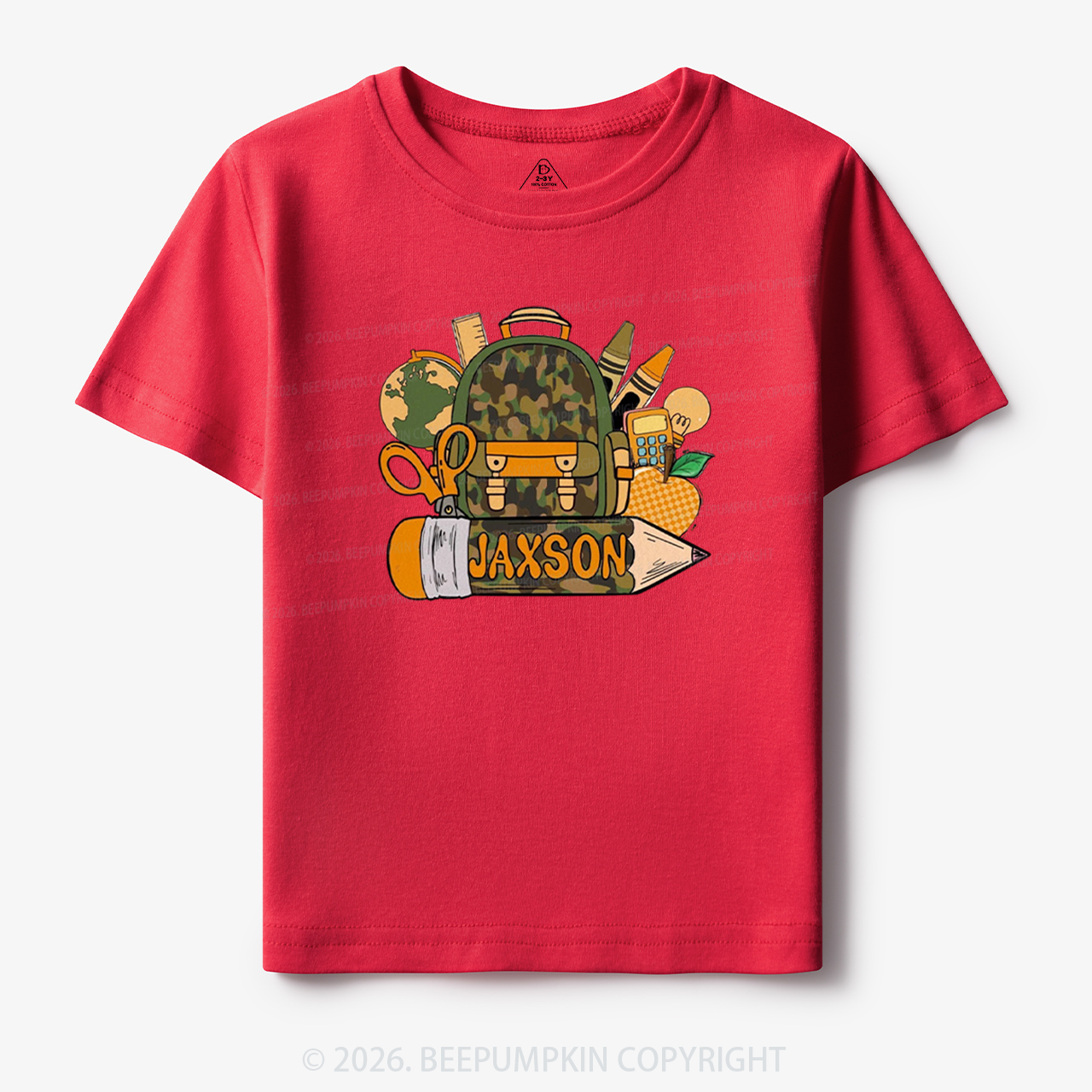 Personalized Camo Backpack Pencil Name Toddler&Kid's Tees