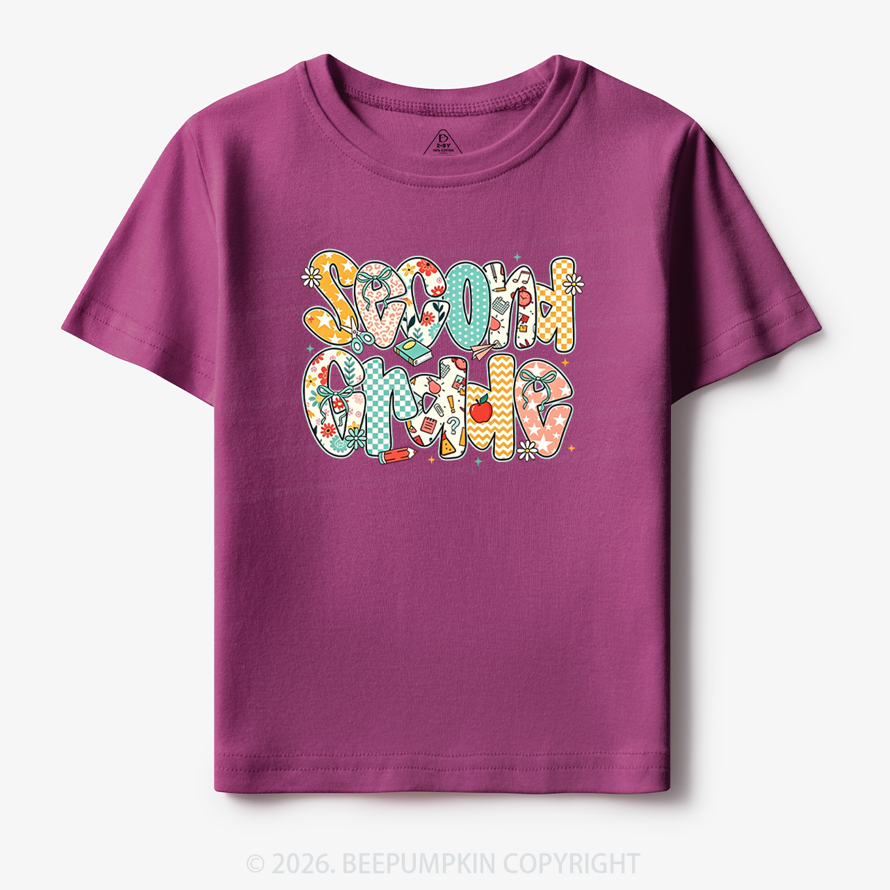 Preppy Floral Apple Pre-k 1st/2nd/3rd/4th Grade Toddler&Kid's Tees
