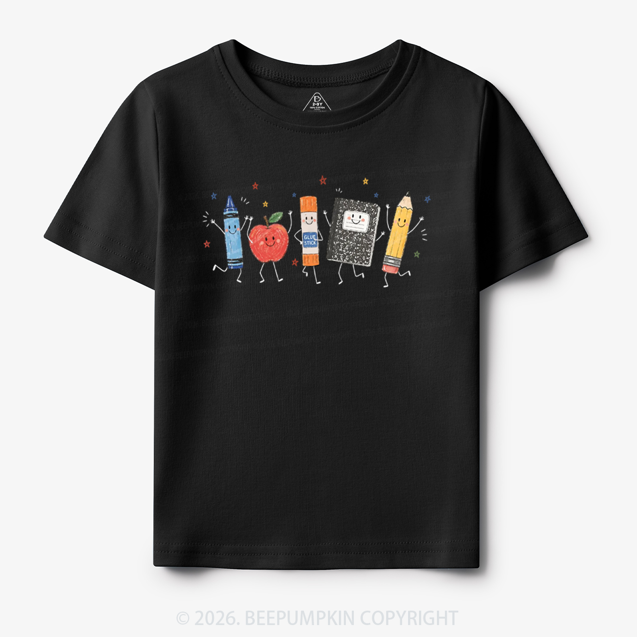 Crayon Apple Pencil Notebook Toddler&Kid's Tees