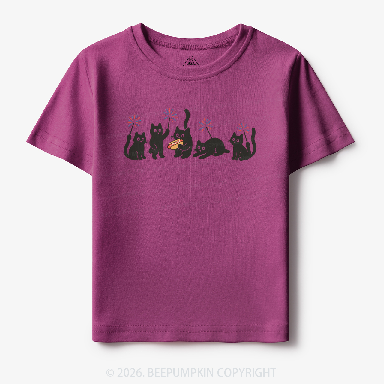 4th of July Funny Black Cats Toddler&Kid's Tees
