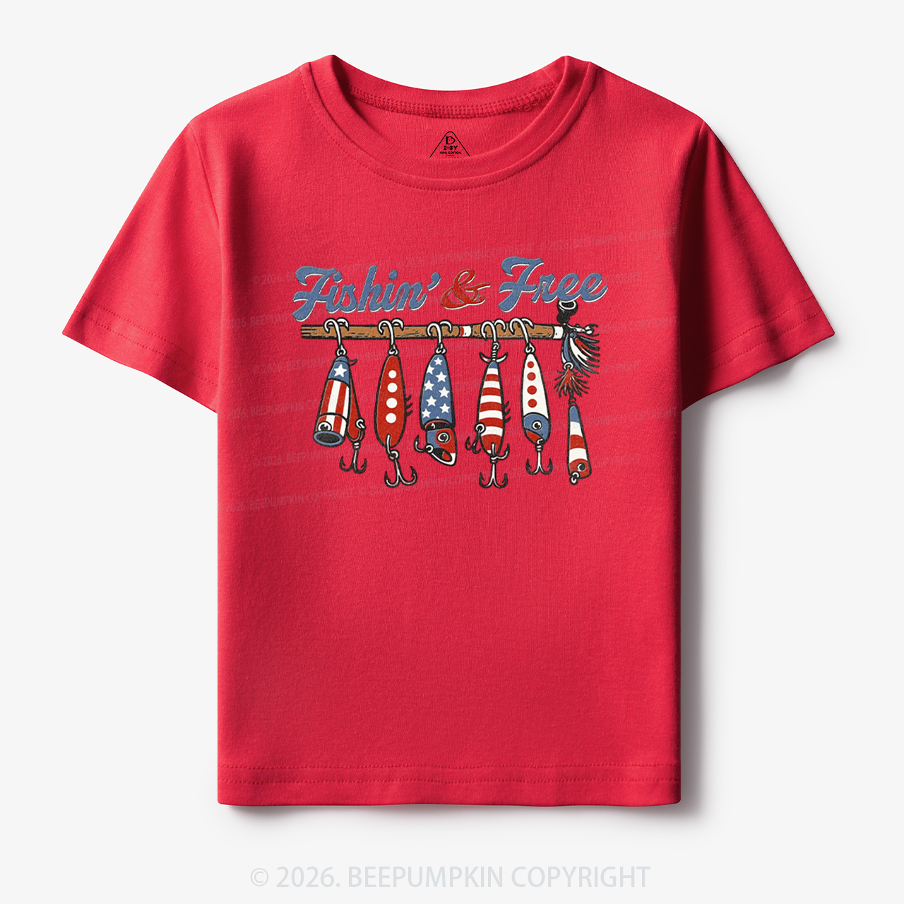 Fishin And Free Lure 4th Of July Toddler&Kid's Tees