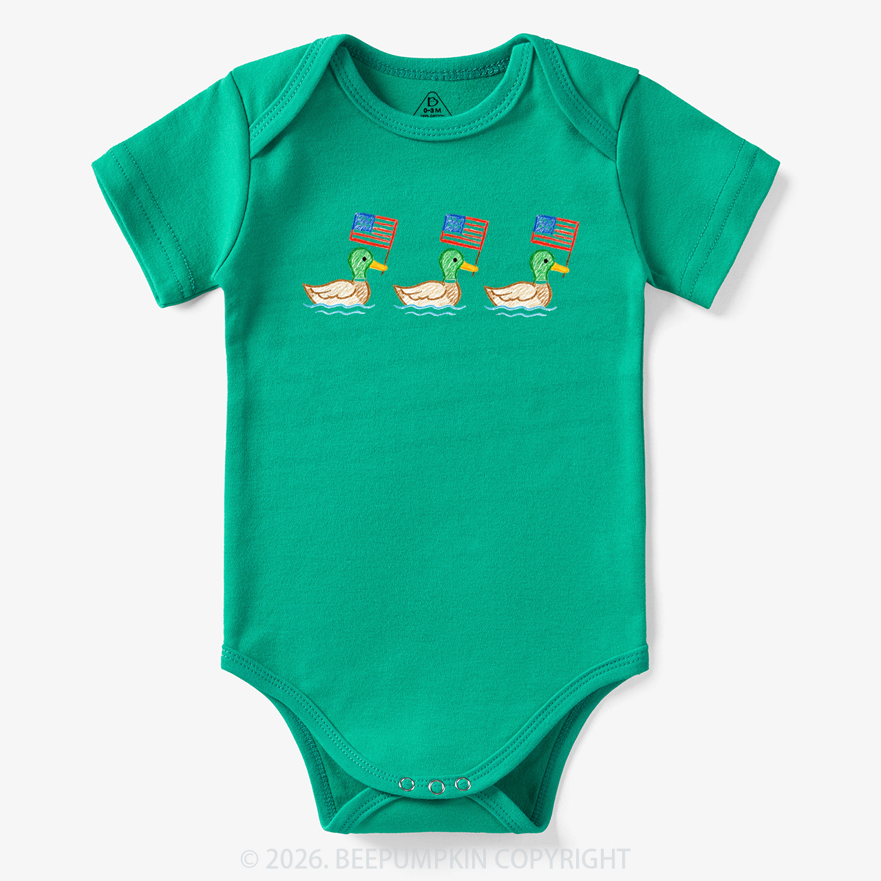 USA Mallard Ducks 4th of July Patriotic Bodysuit