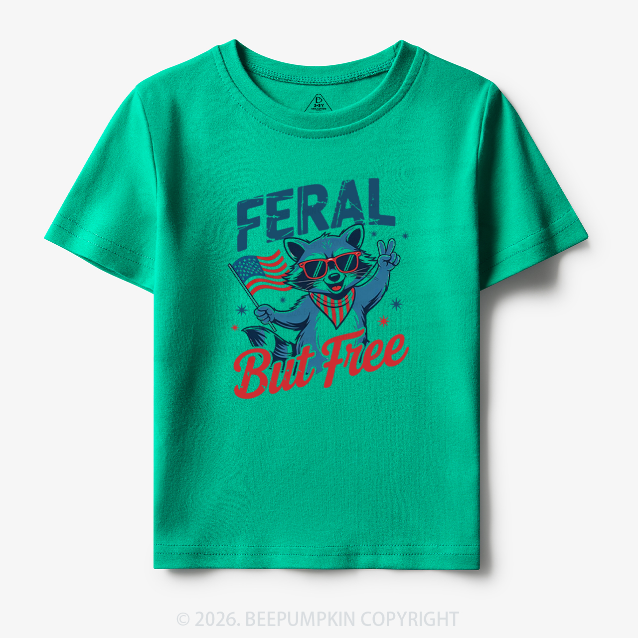Feral Raccoon 4th of July Toddler&Kid's Tees