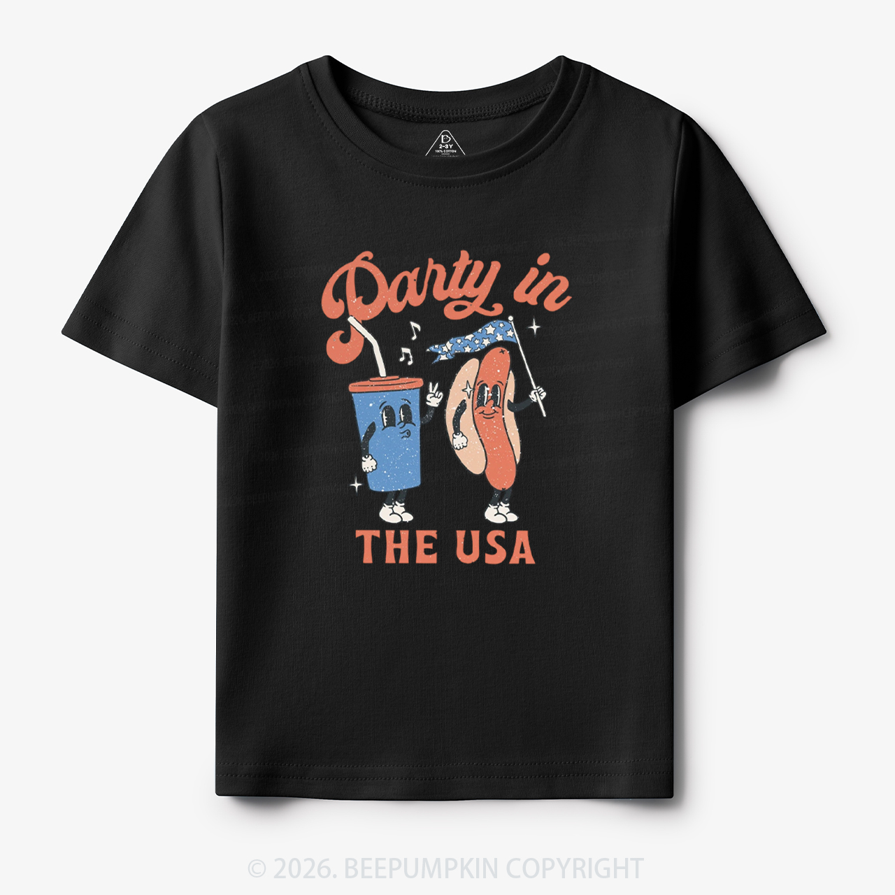 Party In The USA Hot Dog And Drink Toddler&Kid's Tees