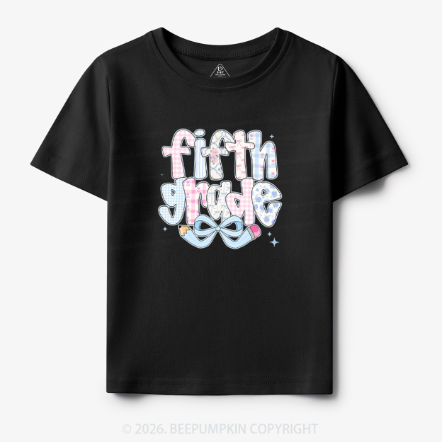 Personalized Preppy Back To School Coquette Pencil Bow Toddler&Kid's Tees