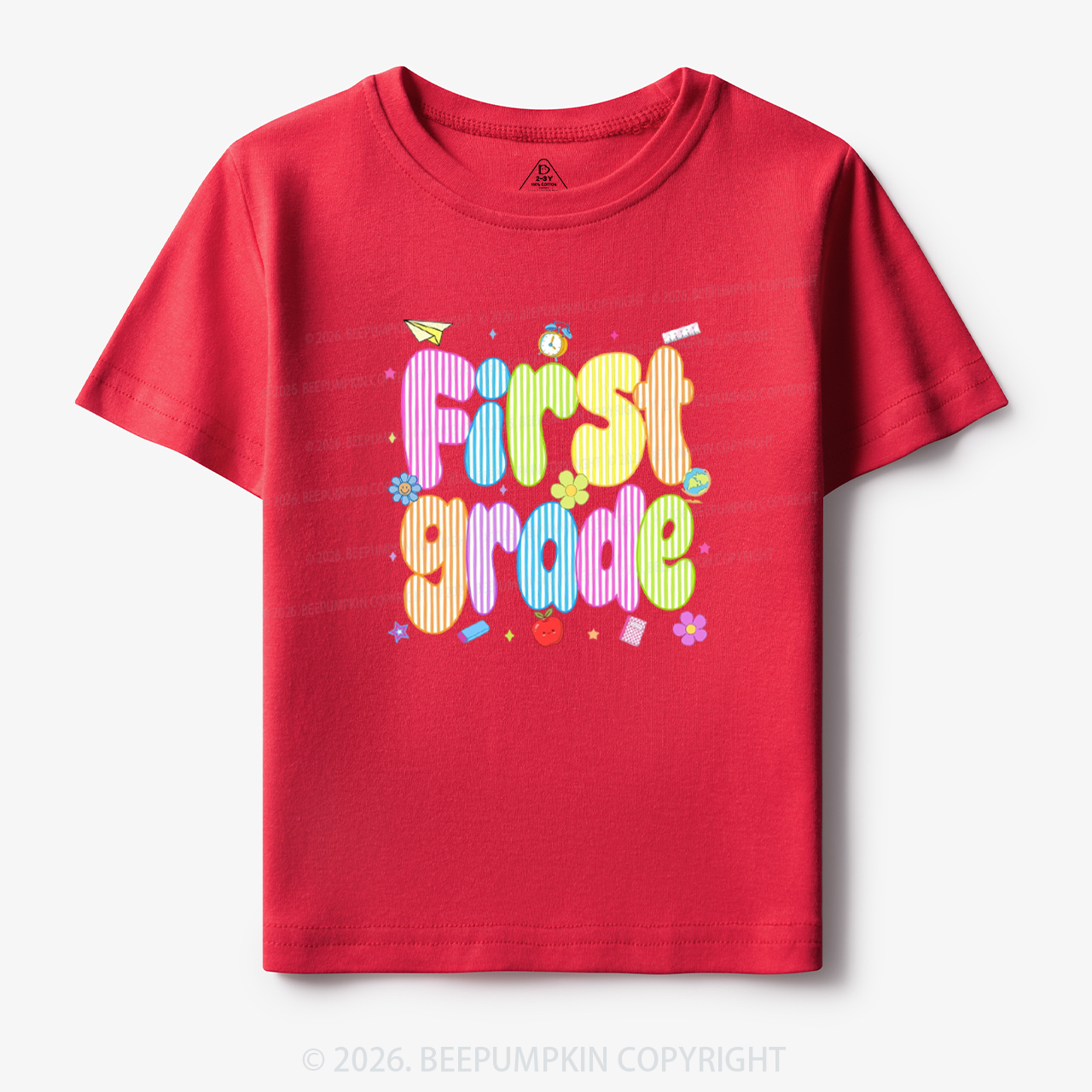 Personalized Preppy Back To School Colorful Stripes Toddler&Kid's Tees
