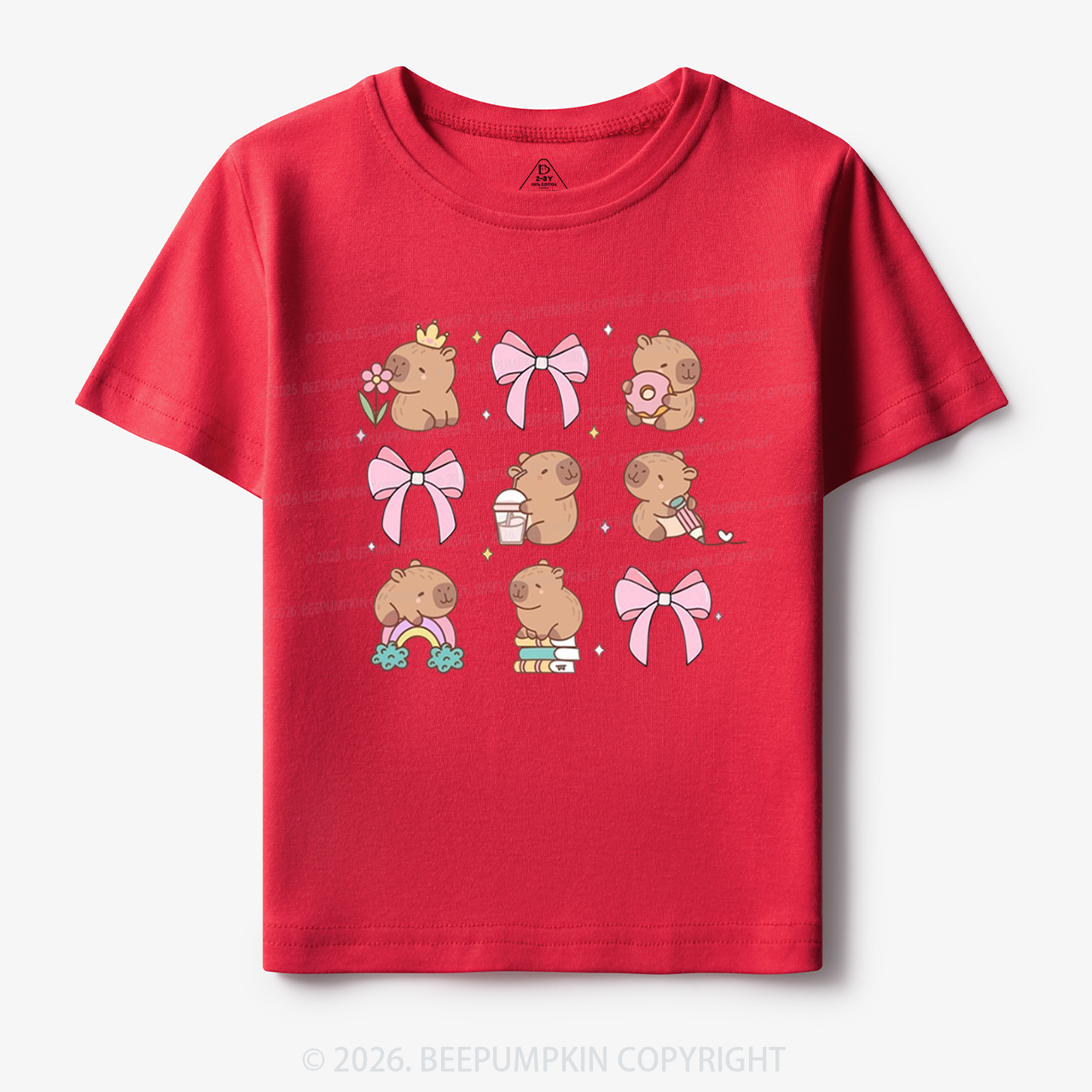 Capybara Cute Back to School Funny Animal Toddler&Kid's Tees