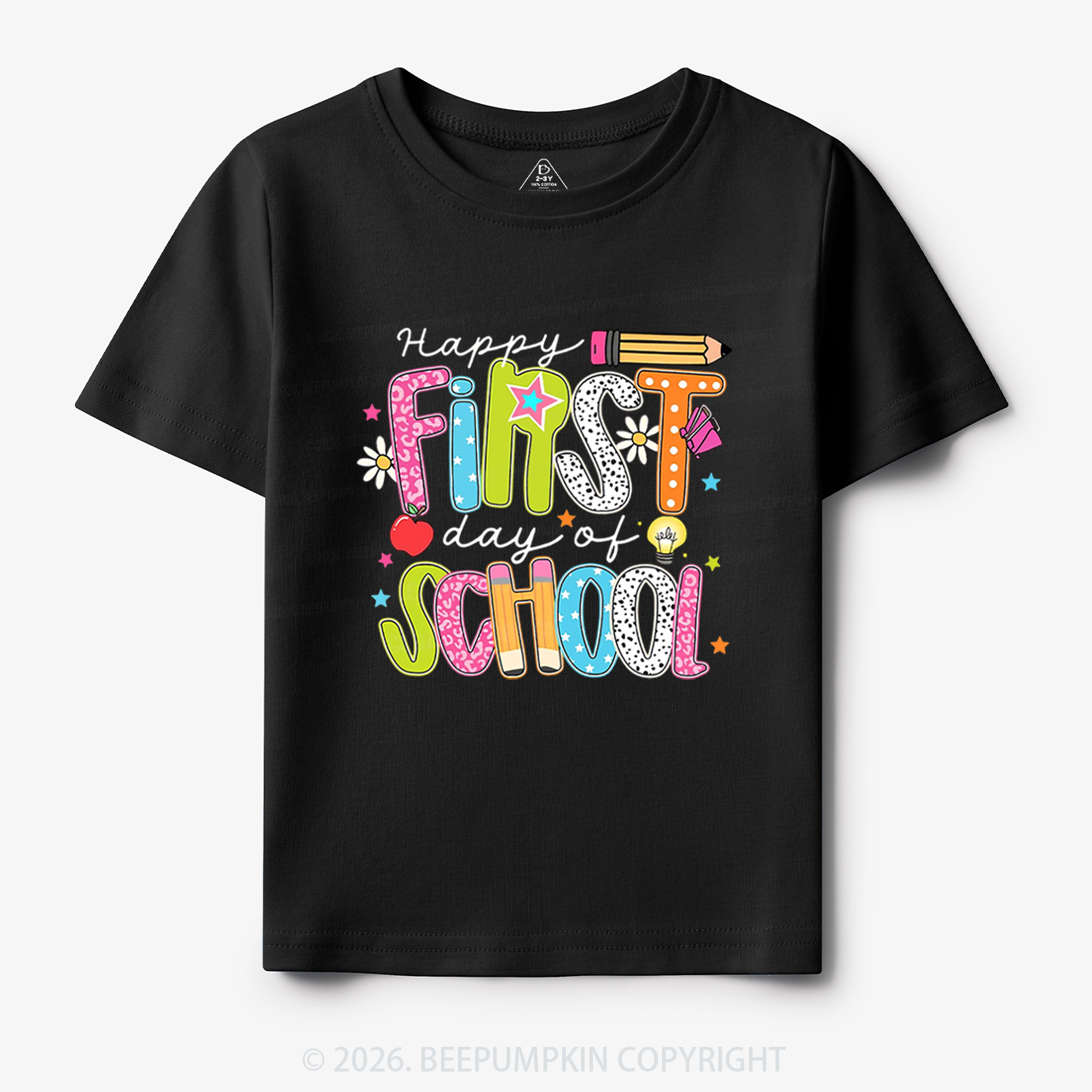 Colorful Happy First Day Of School Toddler&Kid's Tees