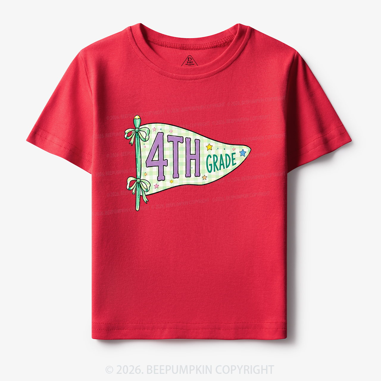 Personalized Back to School Pennant Bow Pastel Toddler&Kid's Tees