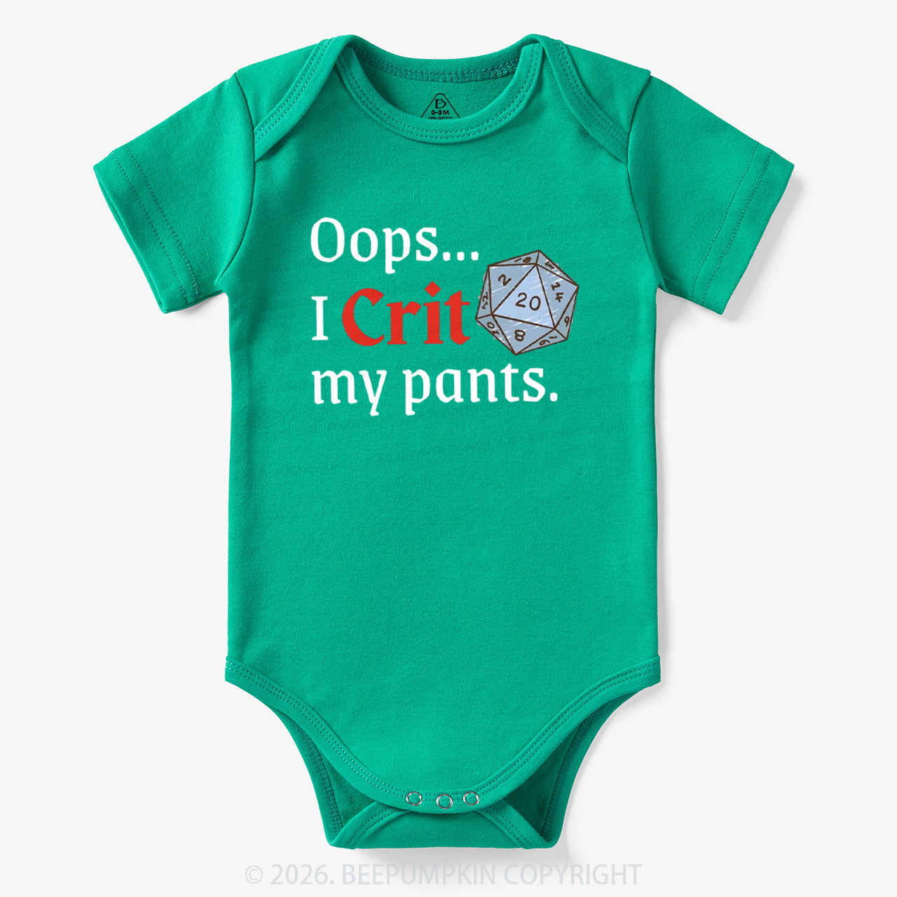 Oops I CRIT My Pants Hilarious Bodysuit