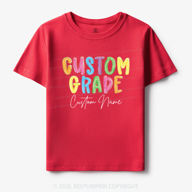 Personalized Colorful Grade Back To School Toddler&Kid's Tees