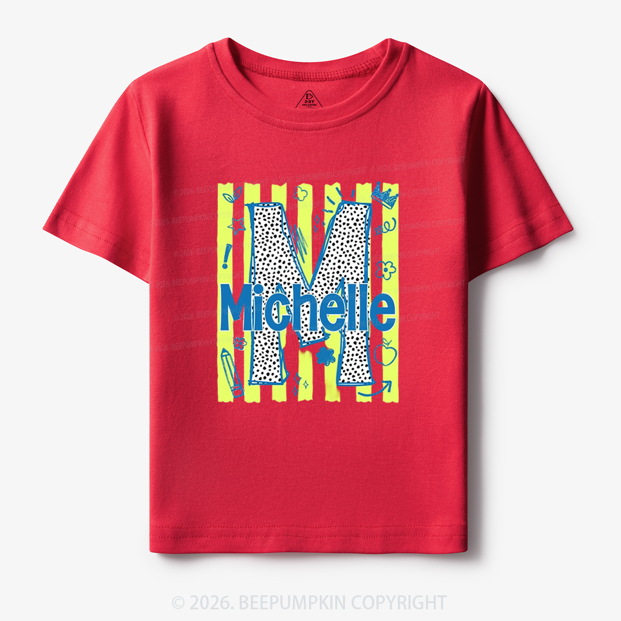 Personalized Name Alphabet Doodle Toddler&Kid's Tees