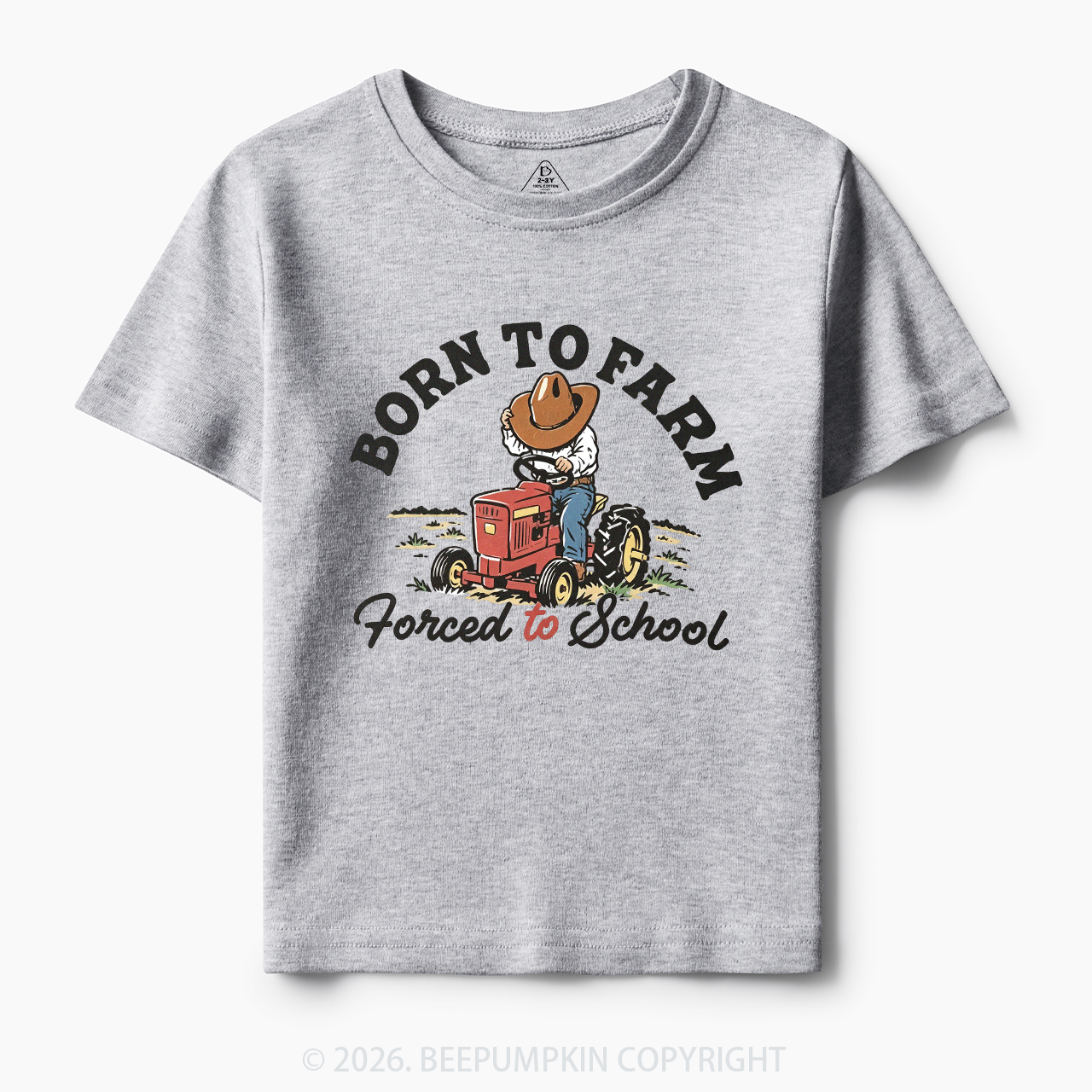  Born to Farm Forced to School Tractor Cowboy Toddler&Kid's Tees