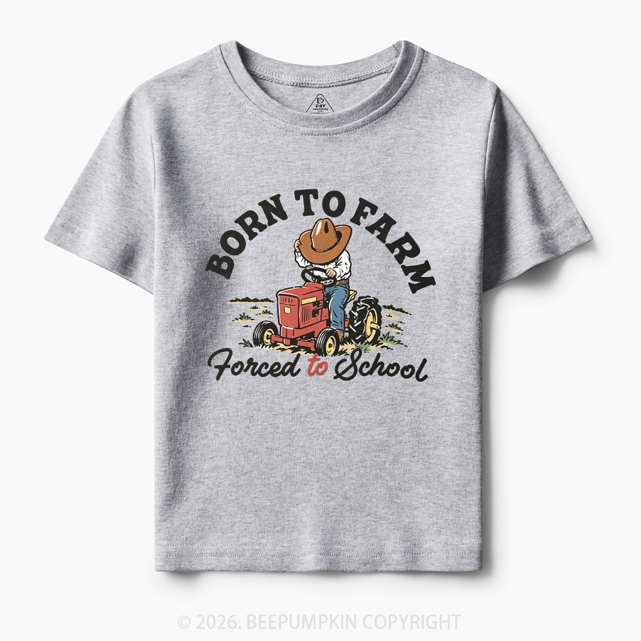  Born to Farm Forced to School Tractor Cowboy Toddler&Kid's Tees