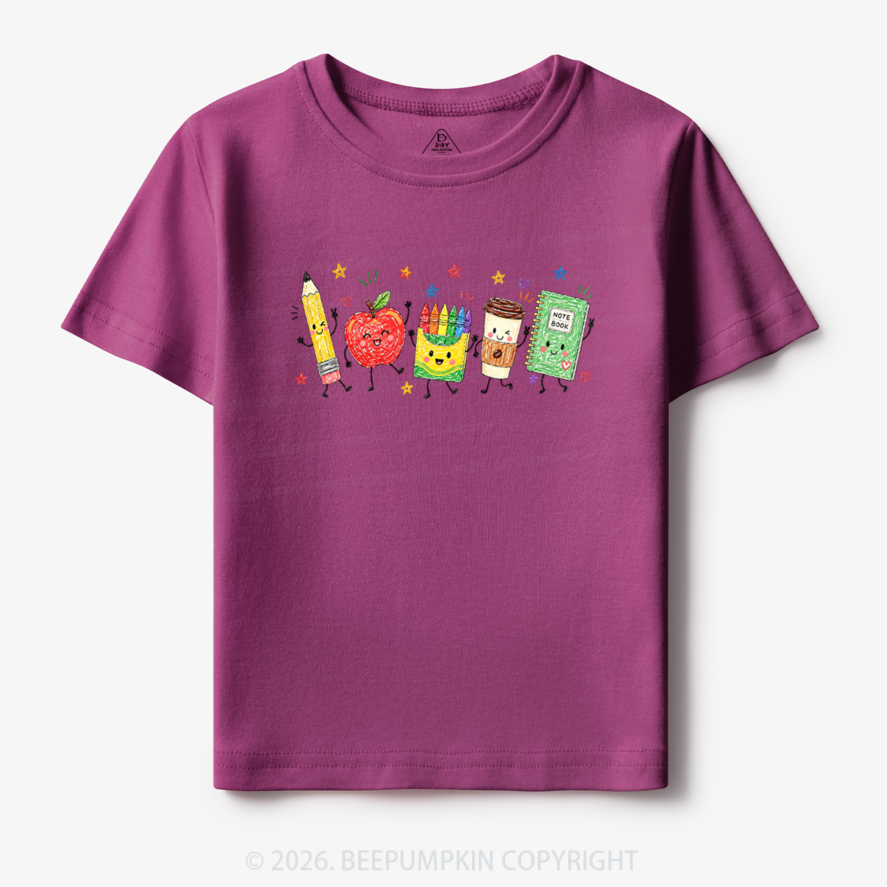 Cute Crayon Apple Pencil Notebook Toddler&Kid's Tees